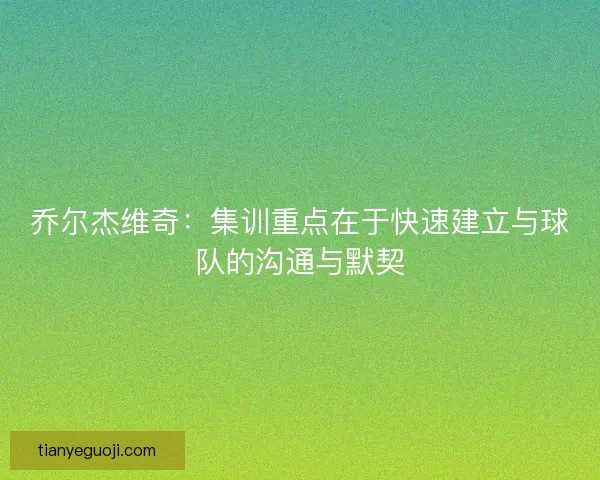 乔尔杰维奇:集训重点在于快速建立与球队的沟通与默契 乔尔杰维奇:集训重点在于快速建立与球队的沟通与默契
